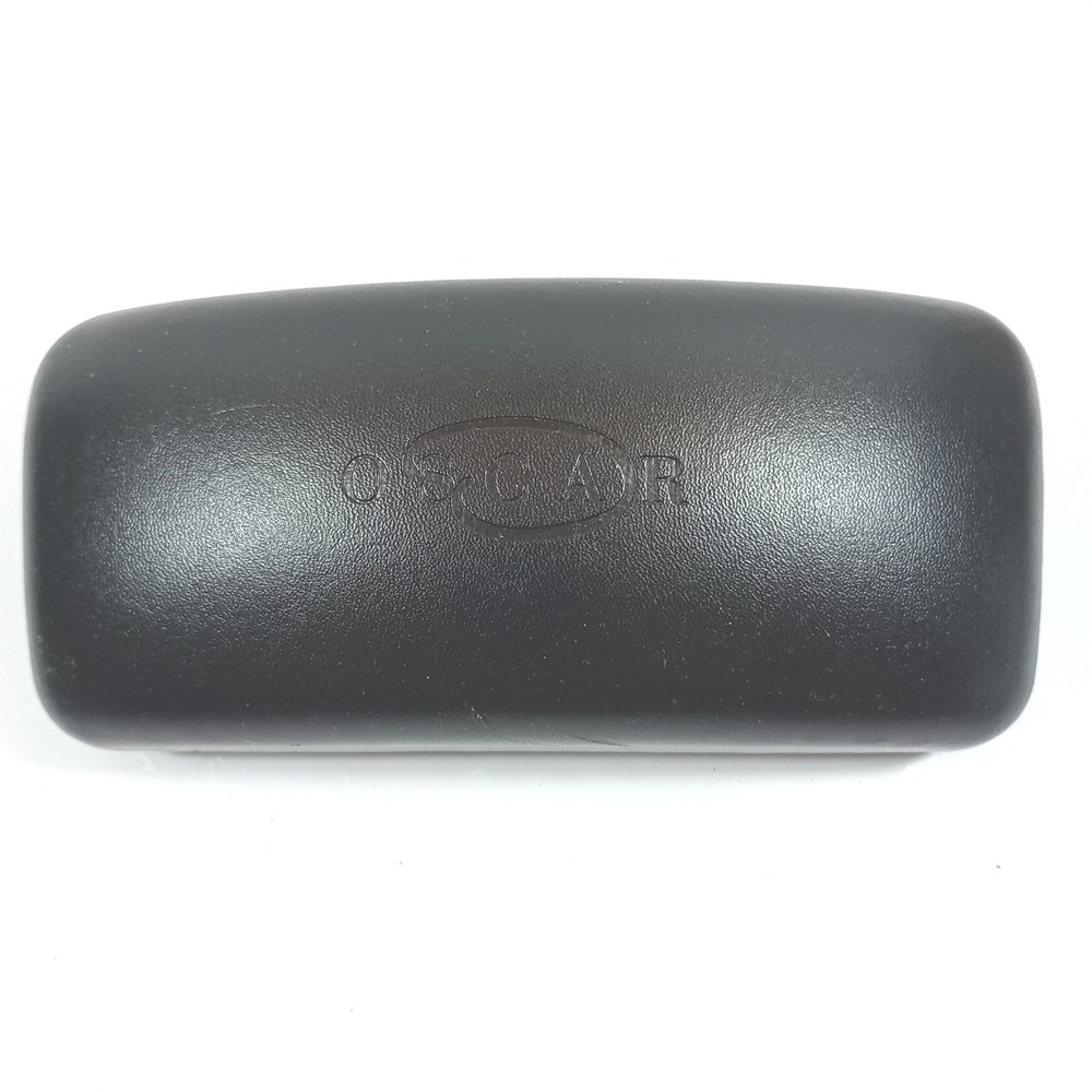 Oscar de la Renta Hard Eyeglass Case Black Textured Shell Red Interior